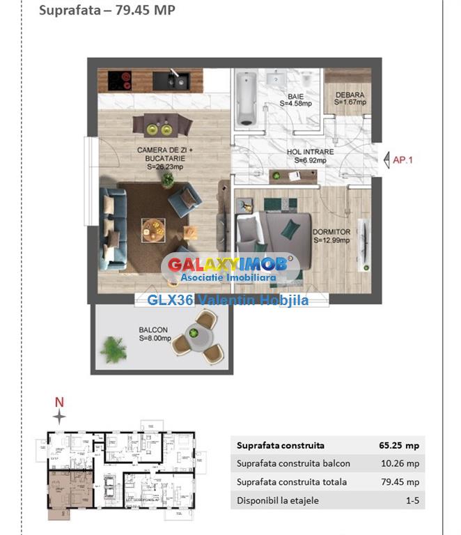 Vanzare apartament 2 camere Panoramic vedere  padure bloc 2022
