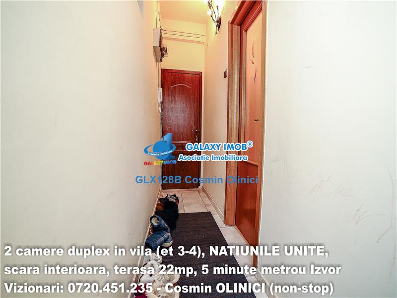 2 camere NATIUNILE UNITE, tip duplex, scara interioara, 5 min. metrou
