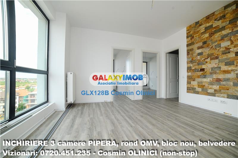 Inchiriere apartament 3 camere PIPERA bloc nou zona OMV