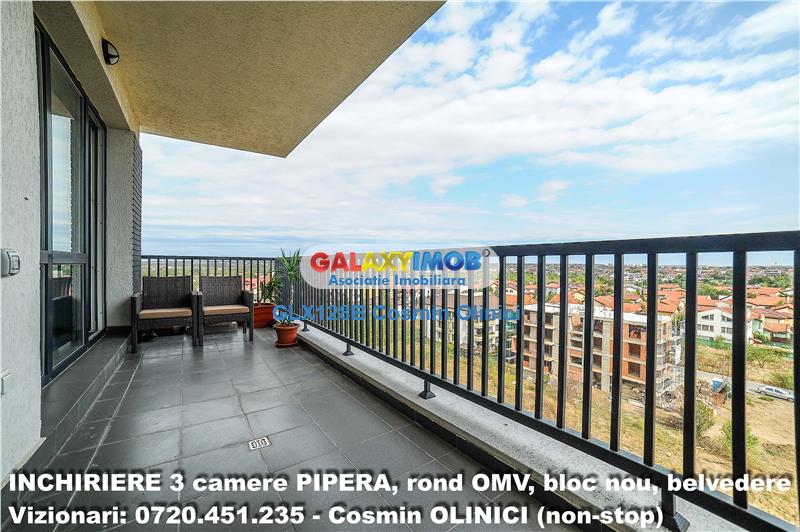Inchiriere apartament 3 camere PIPERA bloc nou zona OMV