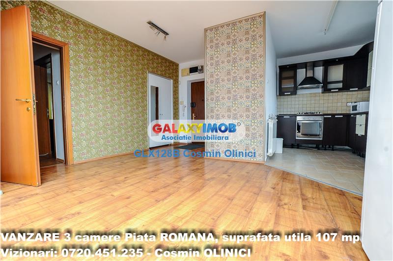 VANZARE apartament 3 camere Piata Romana, suprafata utila 107 mp