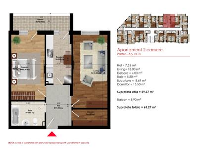Apartament 2 camere 65mp metrou