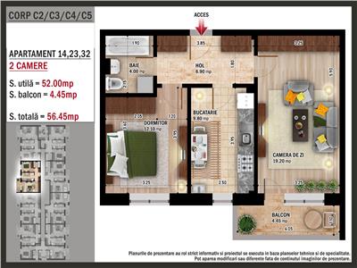 Apartament 2 camere 59250Euro- Popesti