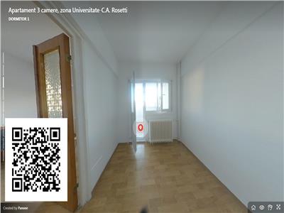 Apartament 3 camere, zona Universitate-C.A. Rosetti (tur virtual)